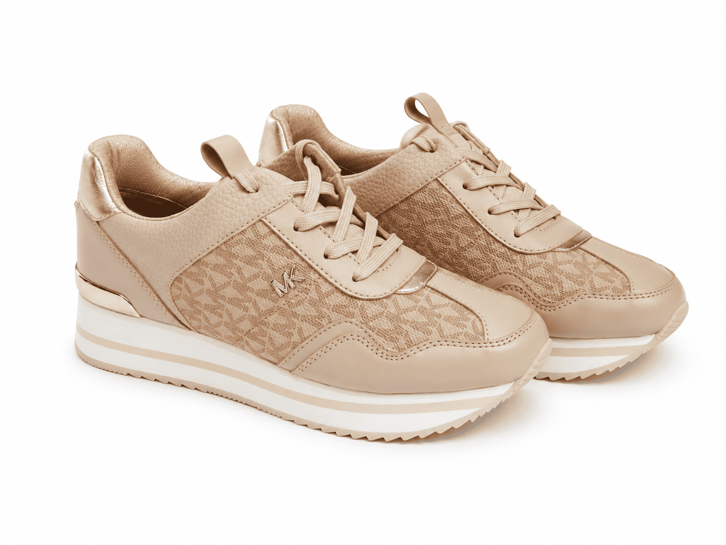 Michael Kors Raina Trainer Talla36 Zapatilla Plataforma Ligera Monograma Palo Rosa - Imagen 1