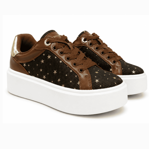 Zapatilla Café con Dorado