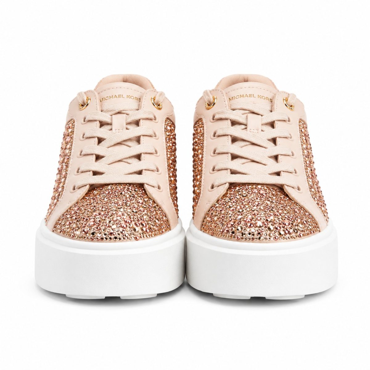 Zapatilla Rose Gold Y Brillos Con Plataforma - Imagen 2