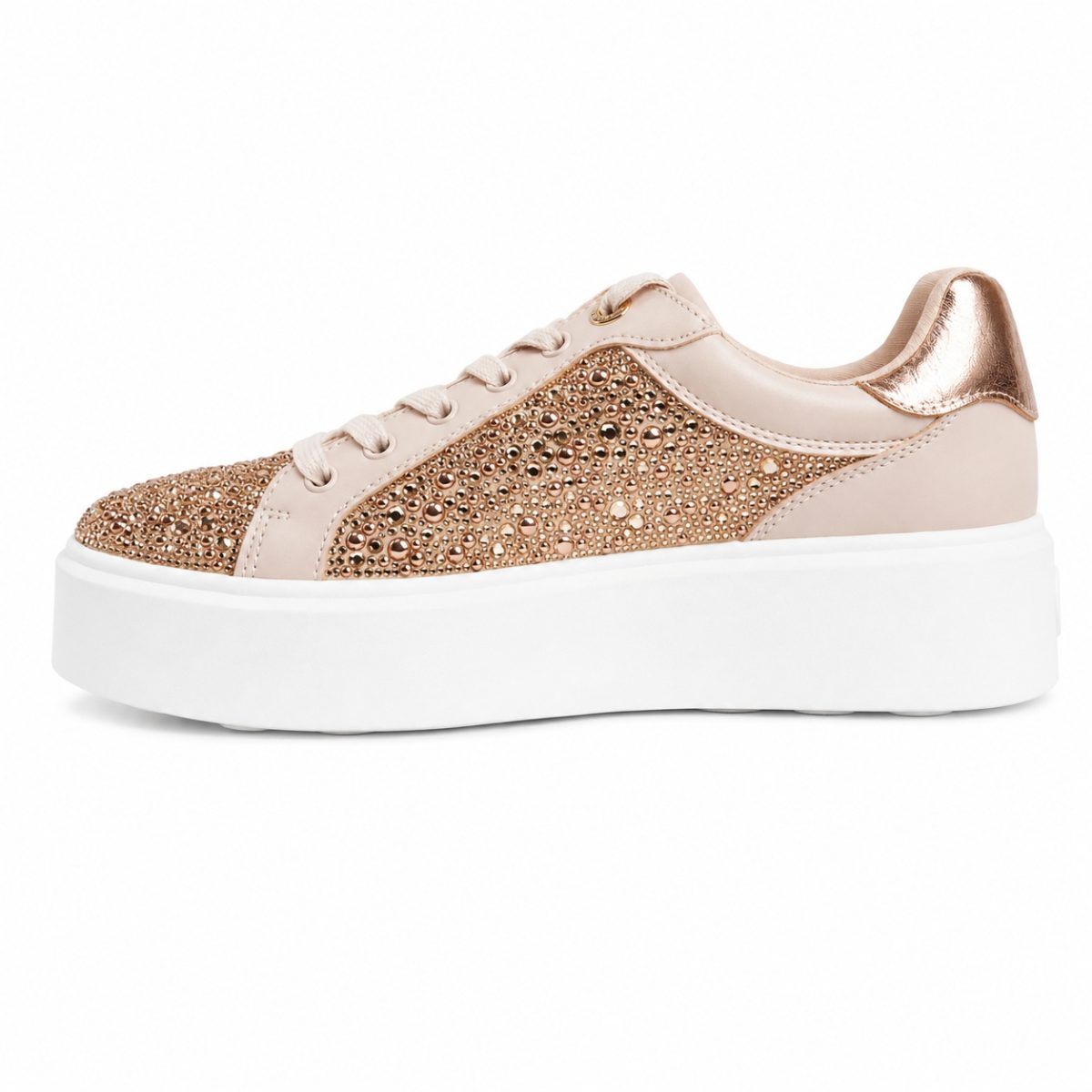 Zapatilla Rose Gold Y Brillos Con Plataforma - Imagen 5