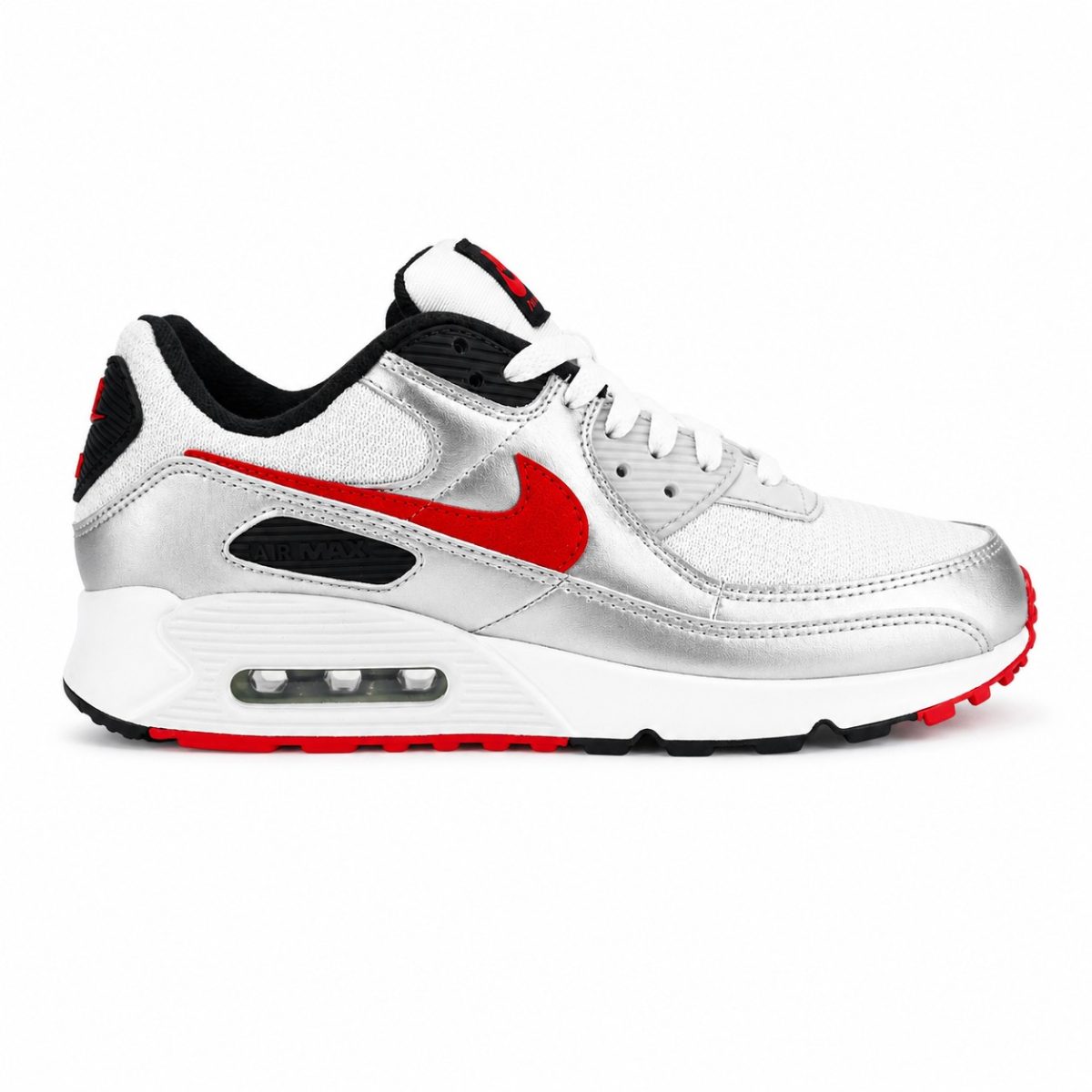 Zapatilla Retro Plateada - Rojo Con Aire - Imagen 3