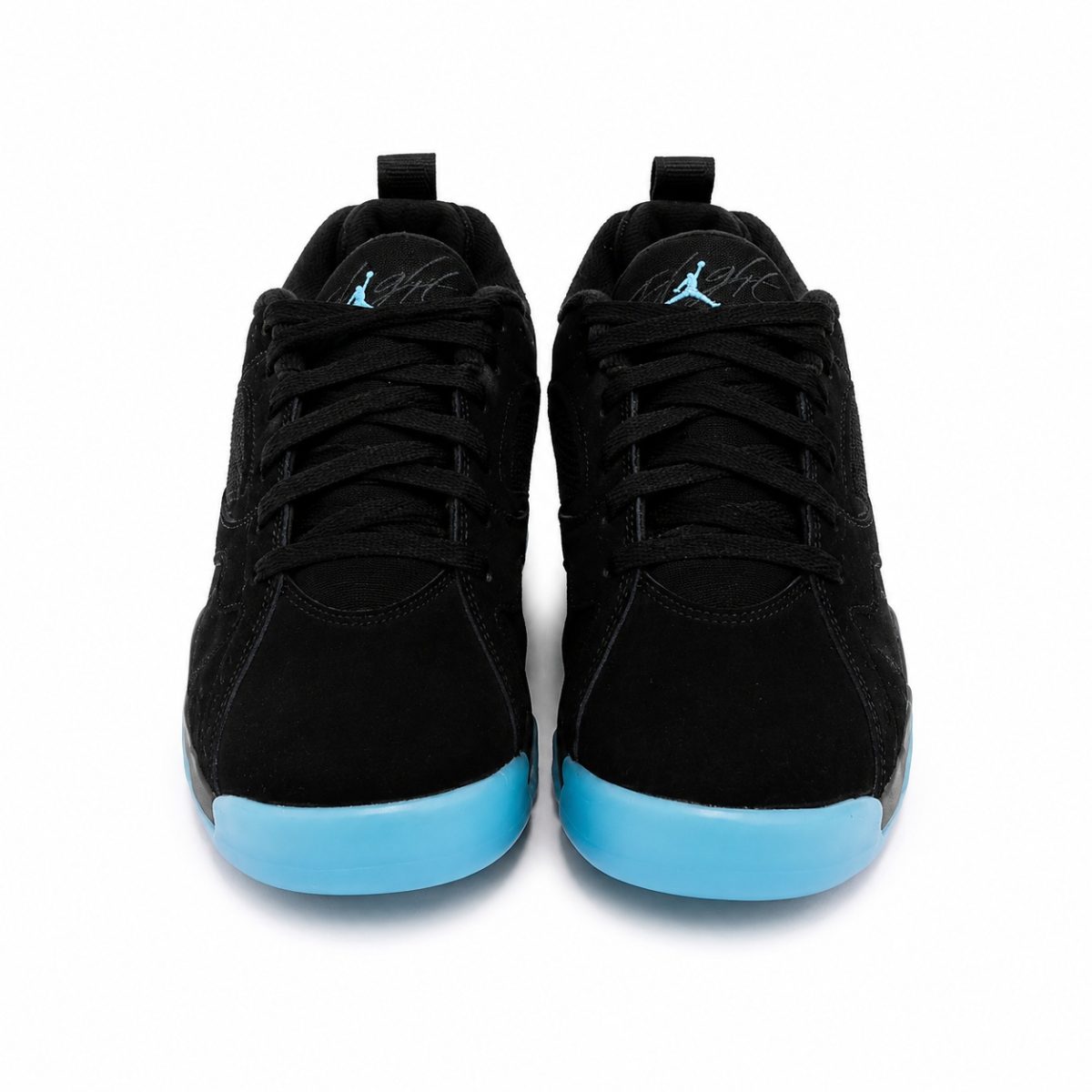 Zapatilla Luminiscente Negra Con Detalles Celestes - Imagen 2
