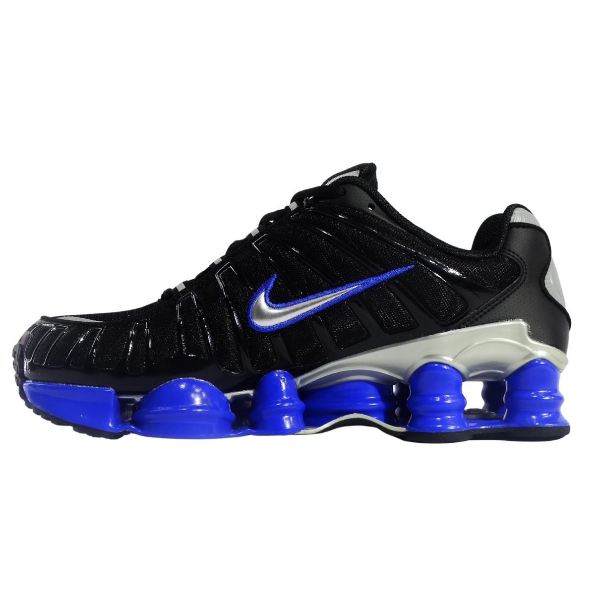 Zapatilla Negra Con Columnas De Soporte Azul - Imagen 5