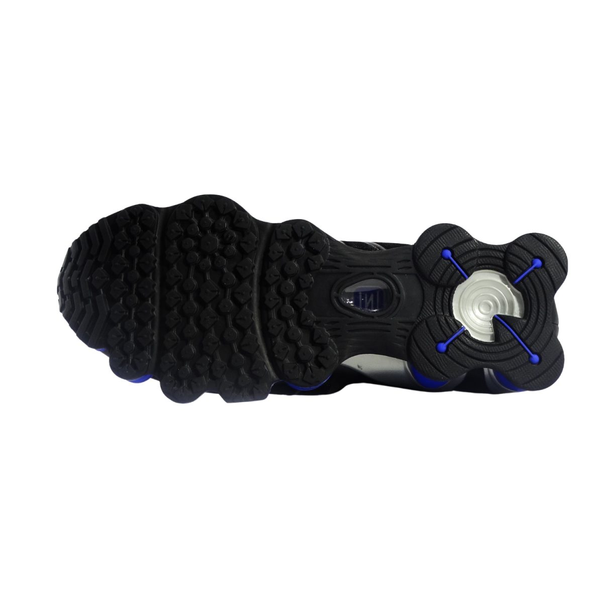 Zapatilla Negra Con Columnas De Soporte Azul - Imagen 6