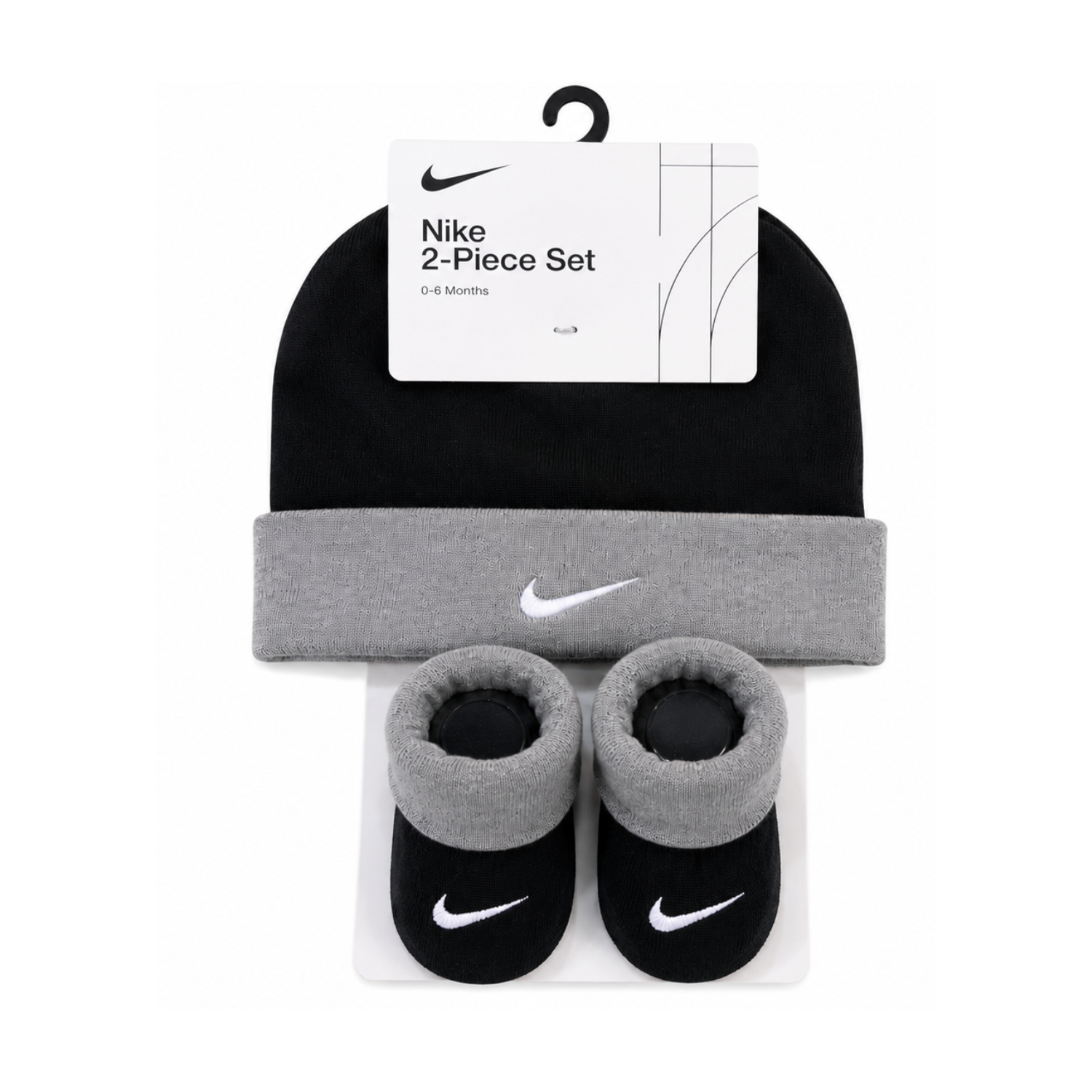 Set 2 Piezas Nike 0 a 6 Meses Set 2 Piezas Negro y Gris - Imagen 1