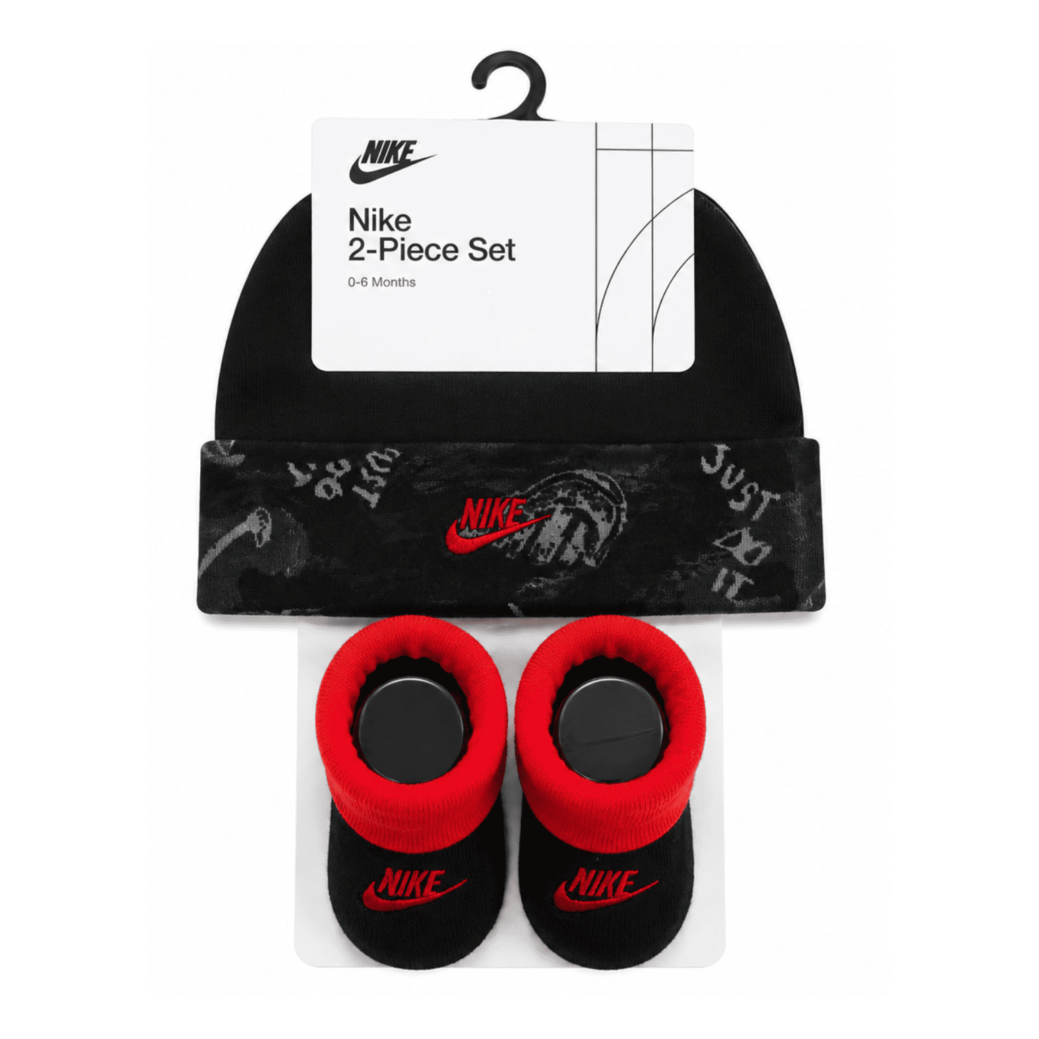 Set 2 Piezas Nike 0 a 6 Meses Set 2 Piezas Negro y Rojo - Imagen 1
