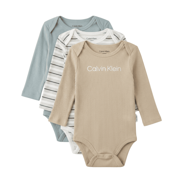 Tripack Body Beige-Verde-Rayas