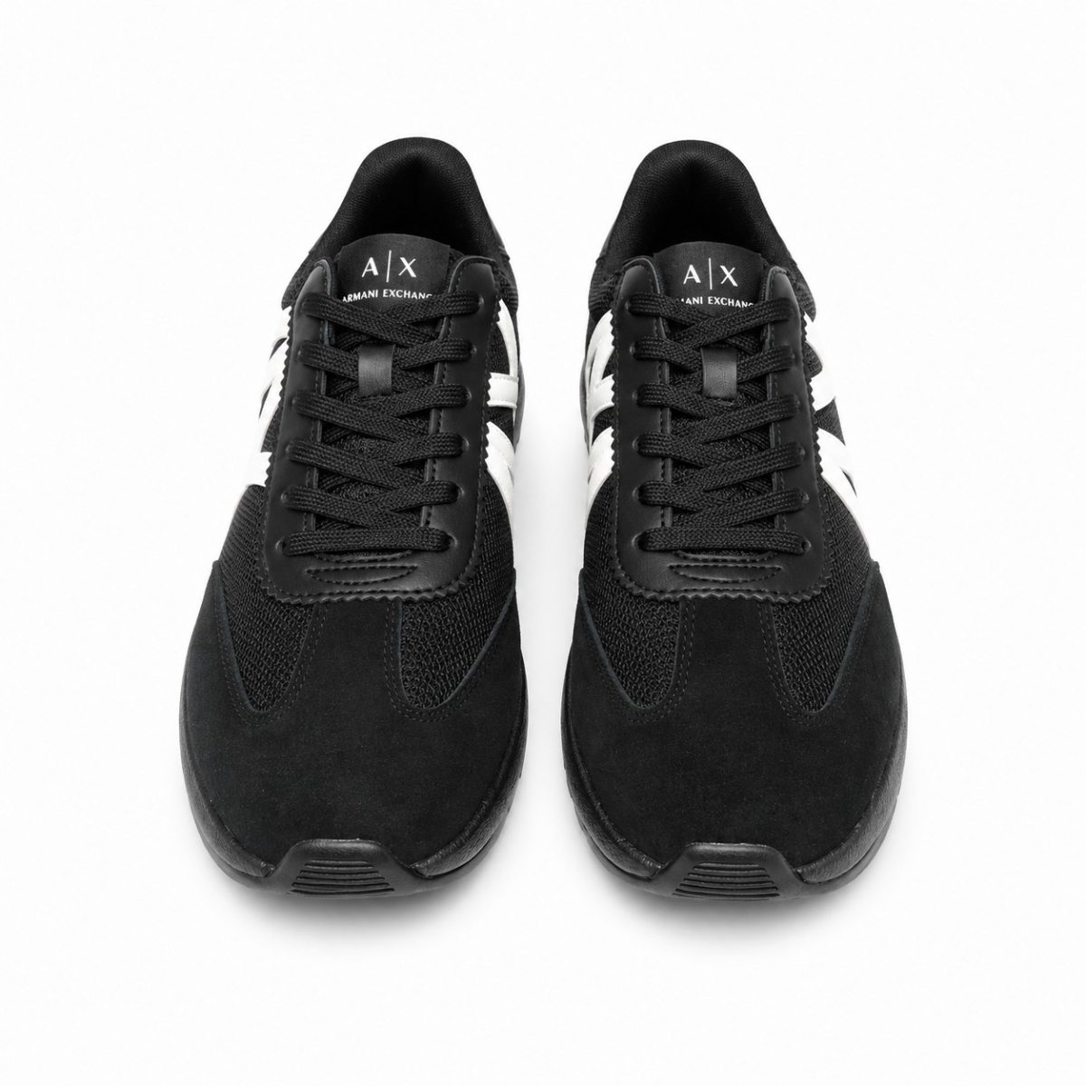 Zapatilla Deportiva Negra Con Detalles En Gamuza - Imagen 2