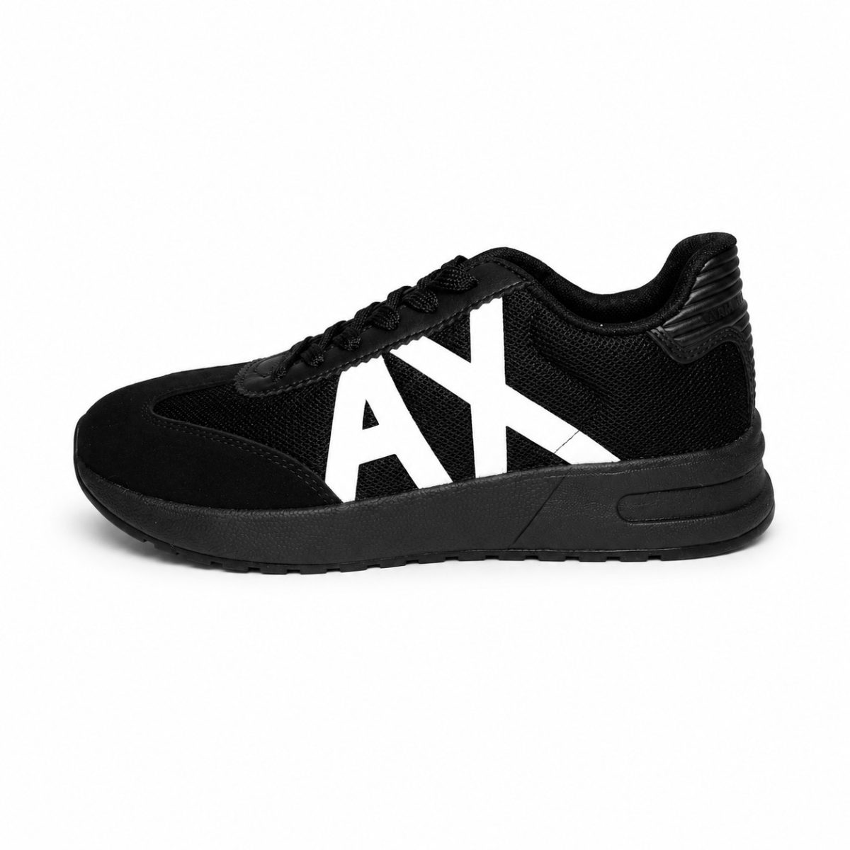 Zapatilla Deportiva Negra Con Detalles En Gamuza - Imagen 5