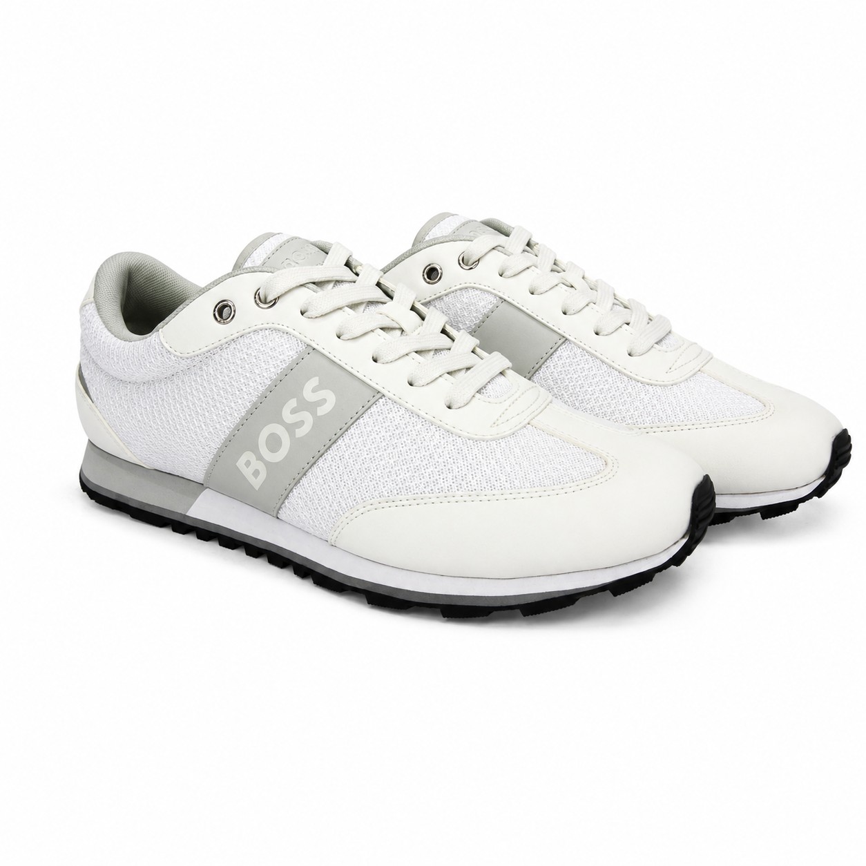 Zapatilla Boss Talla 43 Zapatilla Casual Blanca Con Detalles Gris Claro y Plateado - Imagen 1