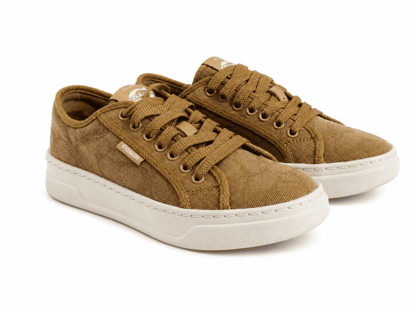Zapatilla Camel Tela Texturizada Monograma