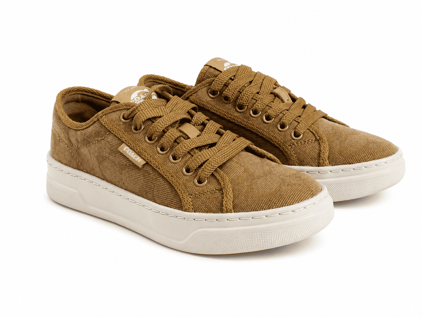 Zapatilla Coach Camel Talla 35.5 Zapatilla Camel Tela Texturizada Monograma - Imagen 1
