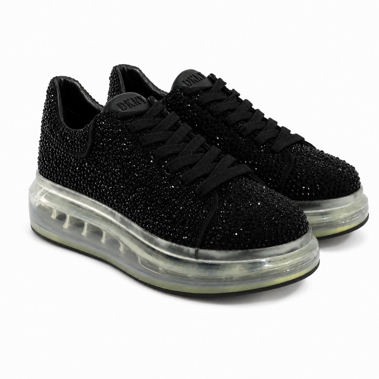 Zapatilla DKNY Negra brillos Zapatilla Negra Con Brillos Y Aire - Imagen 1
