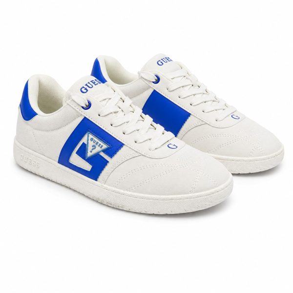 Zapatilla Casual Blanca Con Detalles Azul