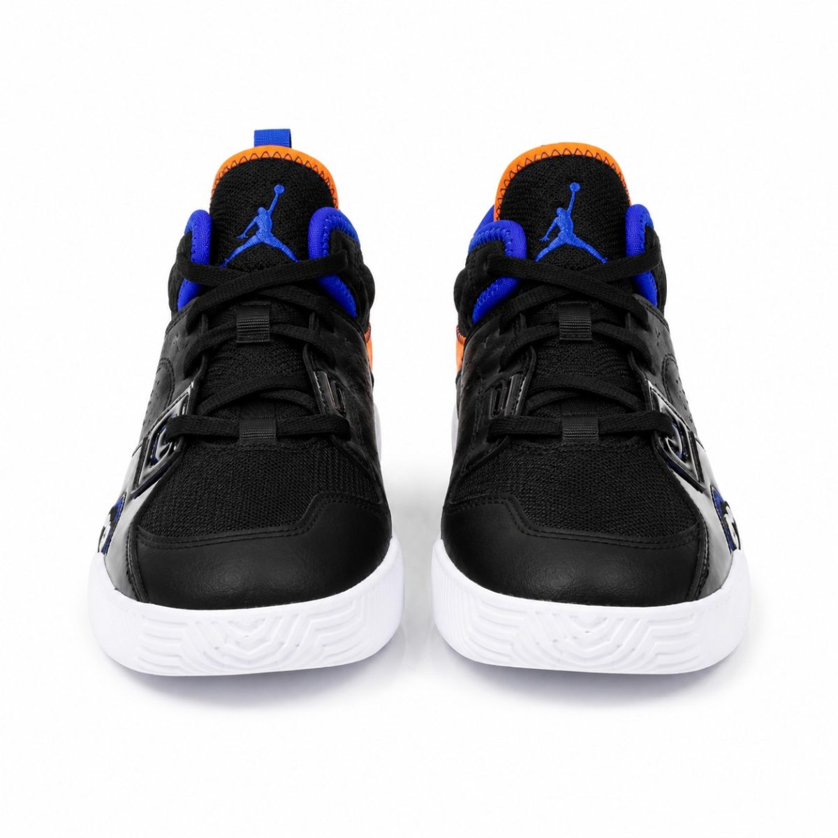 Zapatilla Negra Con Detalles En Azul y Naranjo Con Aire y Media Caña - Imagen 2