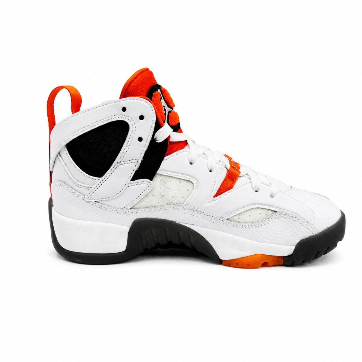 Zapatilla Deportiva Blanca - Negra Con Detalles Naranjos De Media Caña - Imagen 3