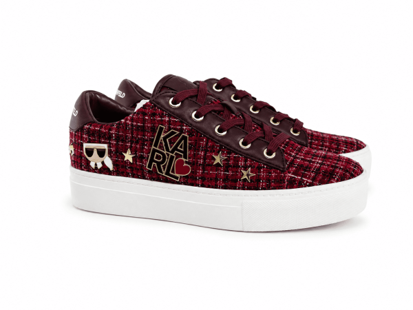 Zapatilla Tejido Texturizado Burdeo