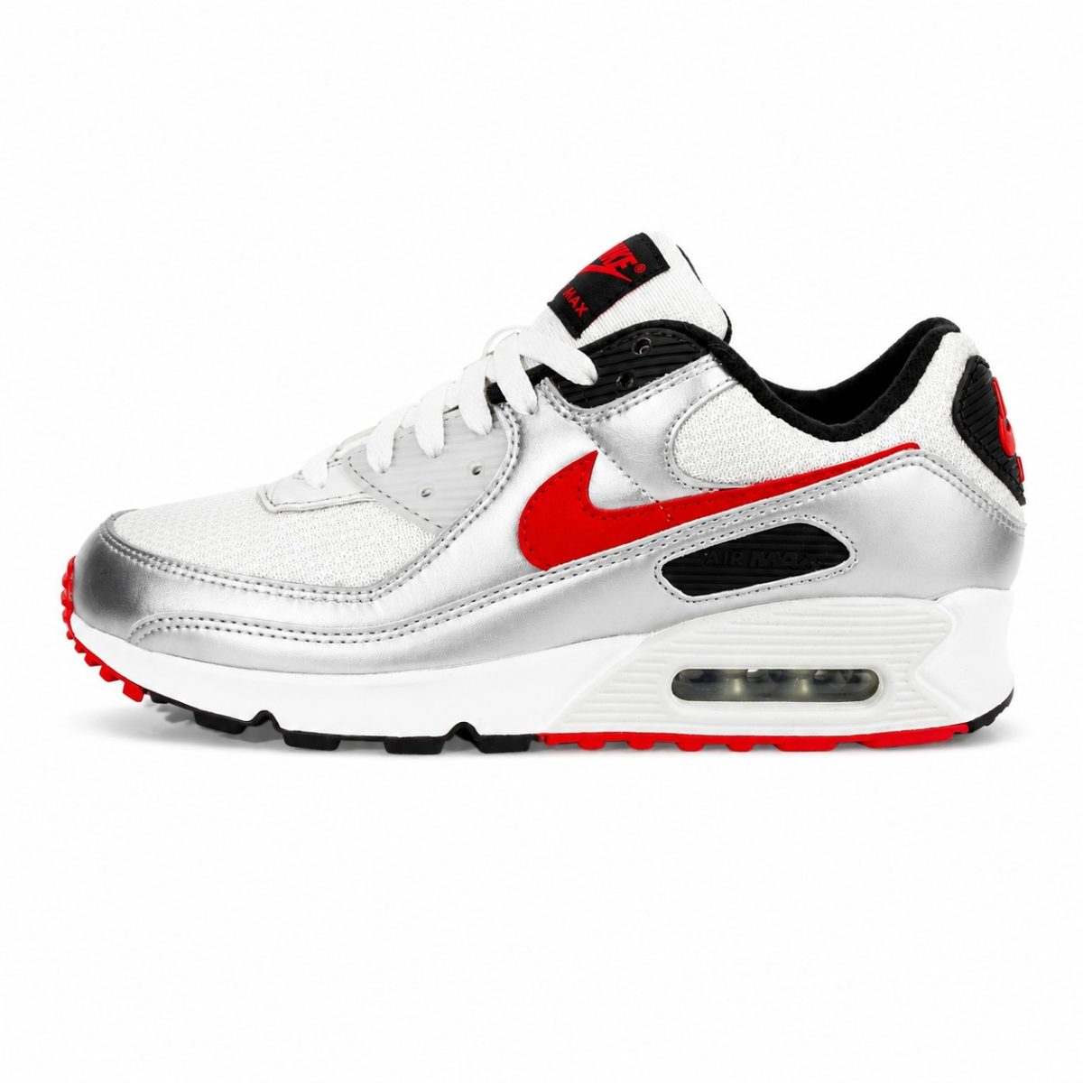 Zapatilla Retro Plateada - Rojo Con Aire - Imagen 5