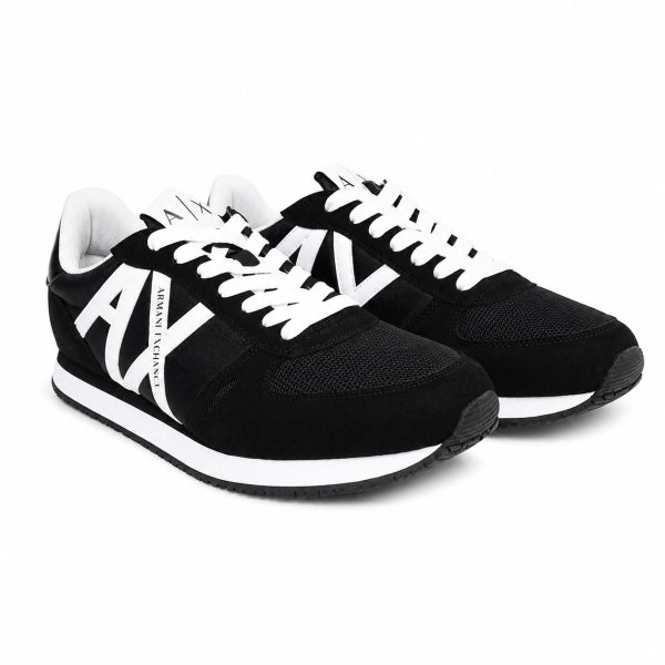 Zapatilla Casual Negra Con Logo Lateral Blanco
