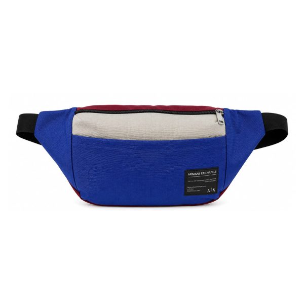 Crossbody / Banano Urbano Azul Con Detalles Beige Y Burdeo