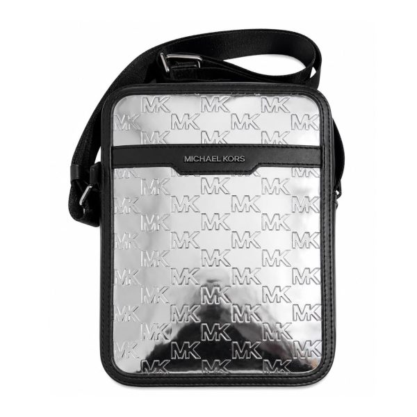 Crossbody Exclusivo Con Lona Recubierta Monograma Plateado