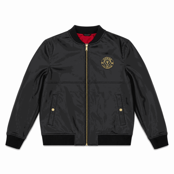 Bomber Jacket Ecocuero Negro