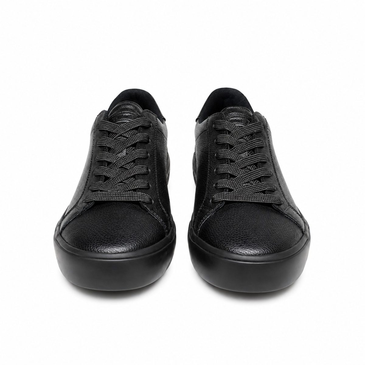 Zapatilla Básica Negra De Cuero - Imagen 2