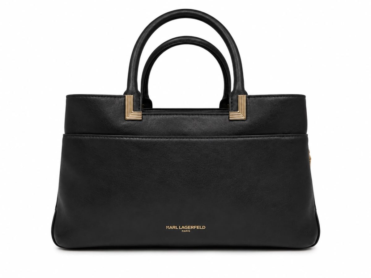 Cartera de Mano Negra Pines Decorativos - Asa Larga - Imagen 2