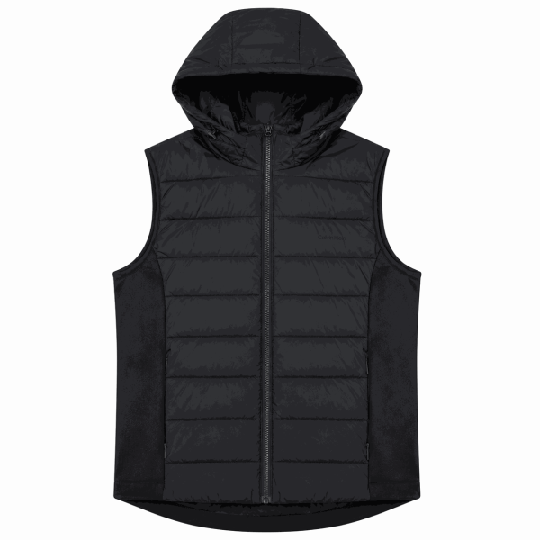Chaqueta Sin Mangas Negra Con Capucha