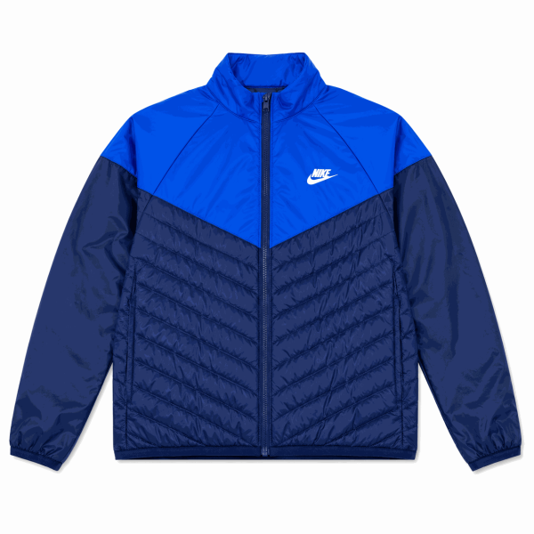 Chaqueta Bicolor Azul De Cuello Alto