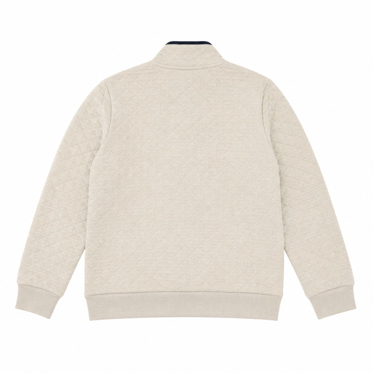 Sweatshirt Beige De Cuello Alto Con Botones - Imagen 2