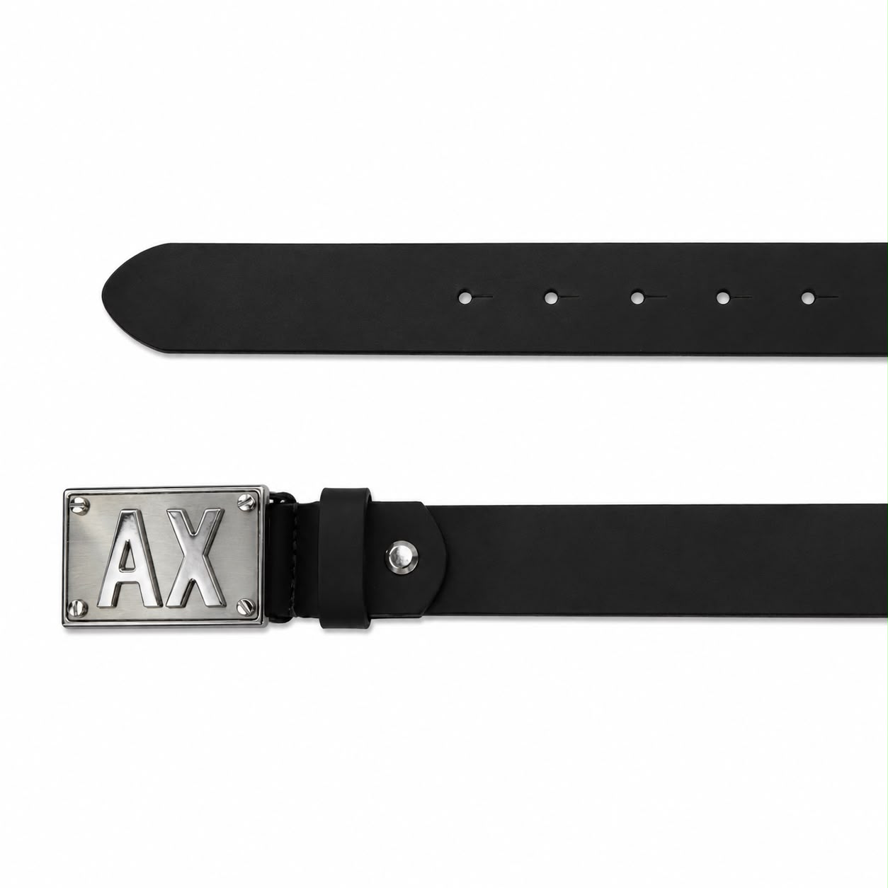 Cinturon Armani Exchange Cinturon Negro Hebilla PLateada - Imagen 1