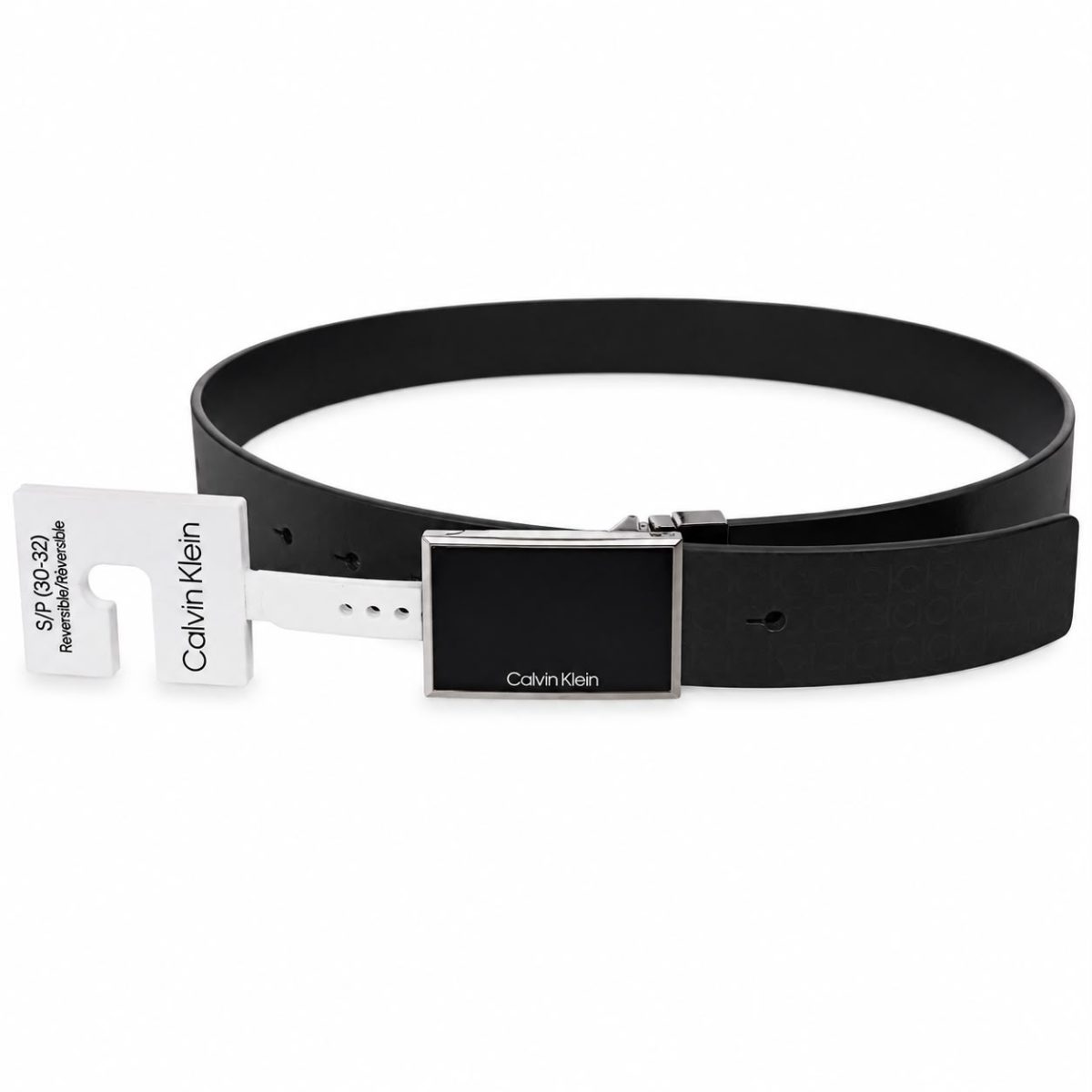 Cinturon Negro Reversible Multilogo Hebilla de Placa - Imagen 3