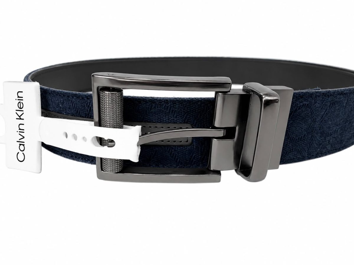 Cinturon Negro Reversible Azul Marino Hebilla Plateada - Imagen 4