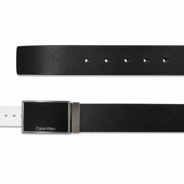 Cinturon Negro Reversible Multilogo Hebilla de Placa