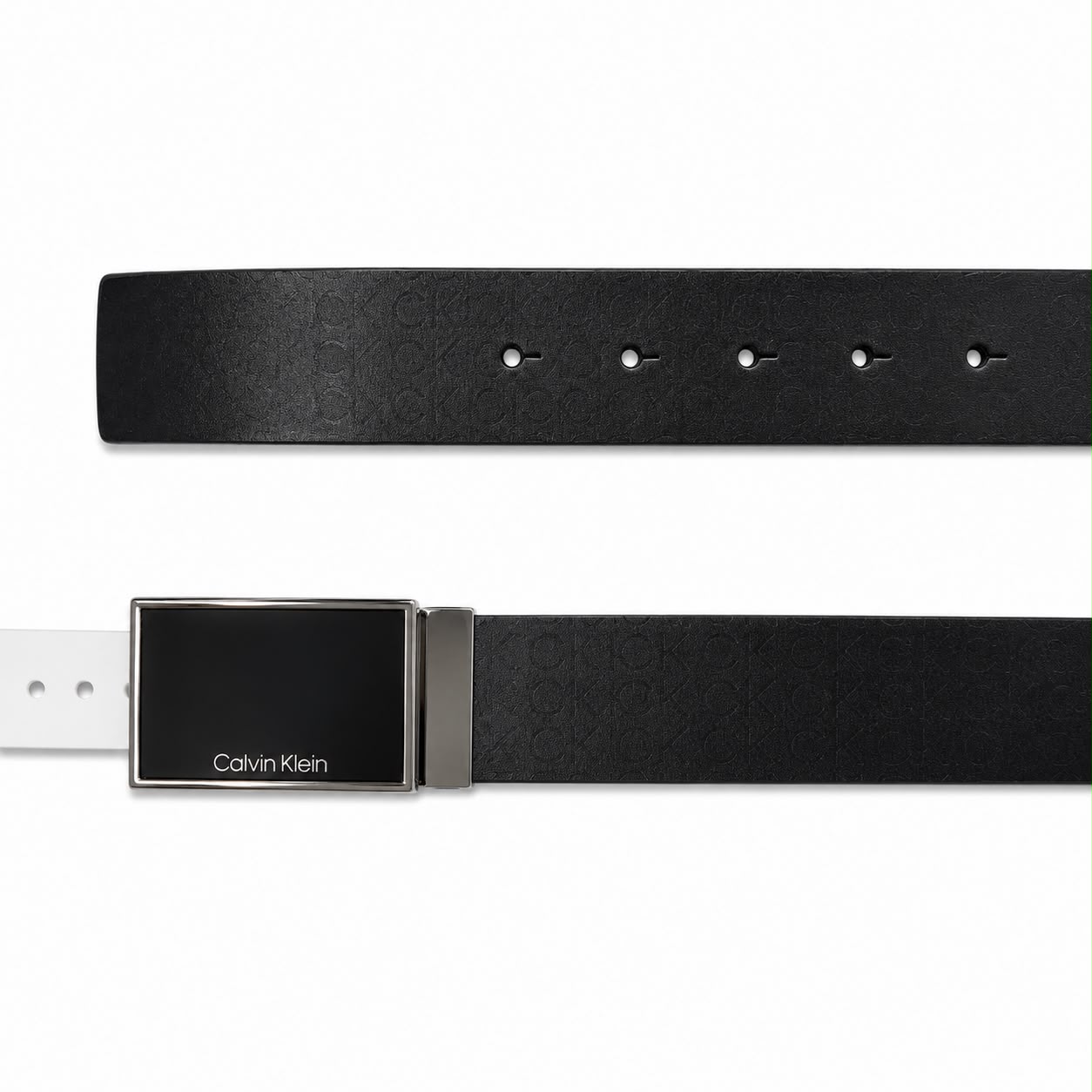 Cinturon Calvin Klein Reversible Cinturon Negro Reversible Multilogo Hebilla de Placa - Imagen 1