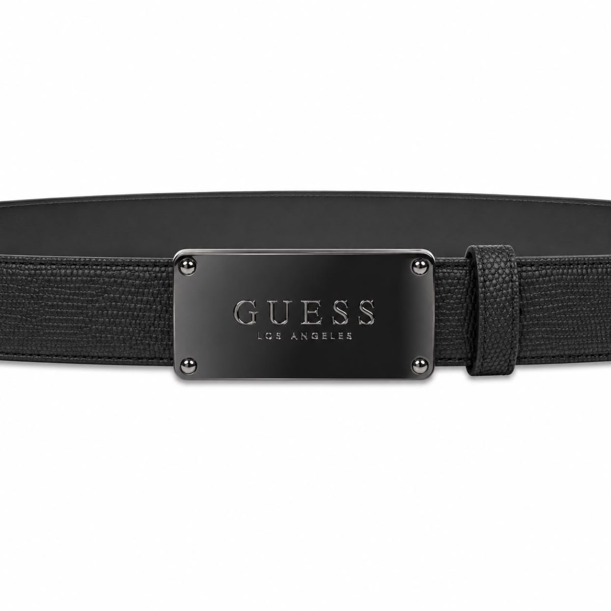 Cinturon Negro Hebilla Rectangular Plateada - Imagen 3