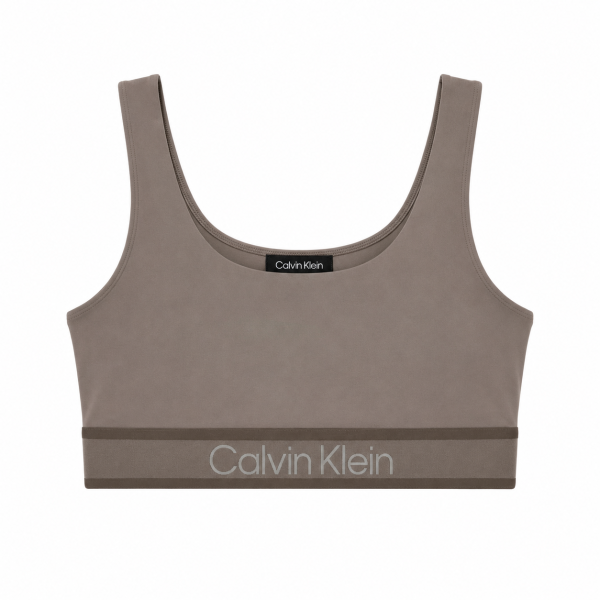 Crop Top Deportivo Beige Oscuro Sin Mangas