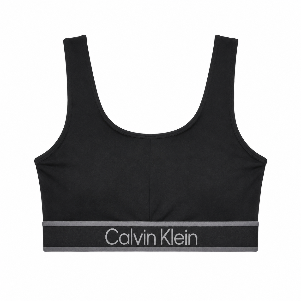 Crop Top CK negro con logo en la pretina Crop Top Sin Mangas De Color Negro Con Logo En Pretina - Imagen 1