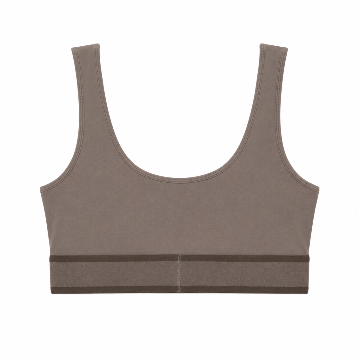 Crop Top Deportivo Beige Oscuro Sin Mangas - Imagen 2