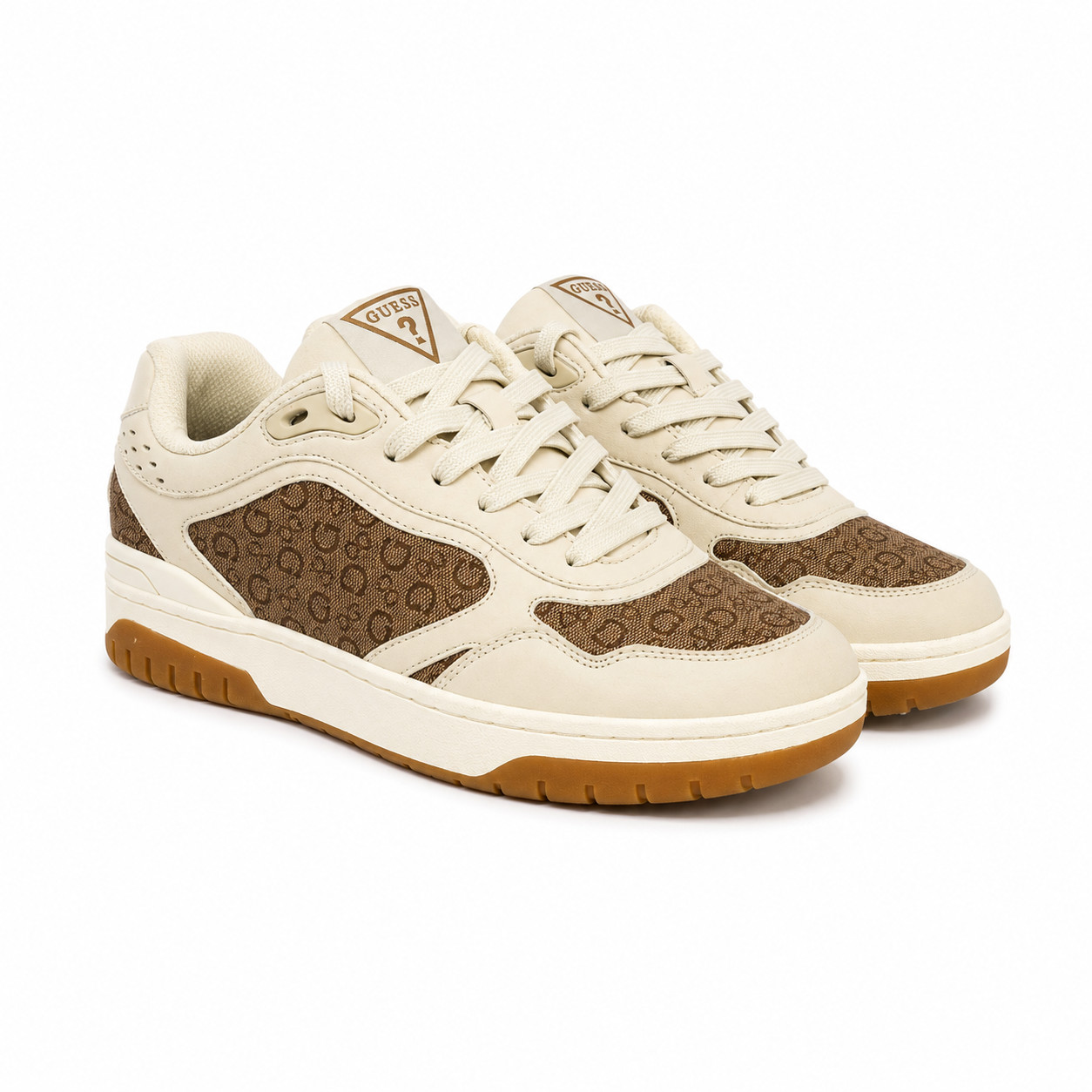 Guess Multilogo Cafe Talla 40 Zapatilla Casual Multilogo Beige - Café - Imagen 1