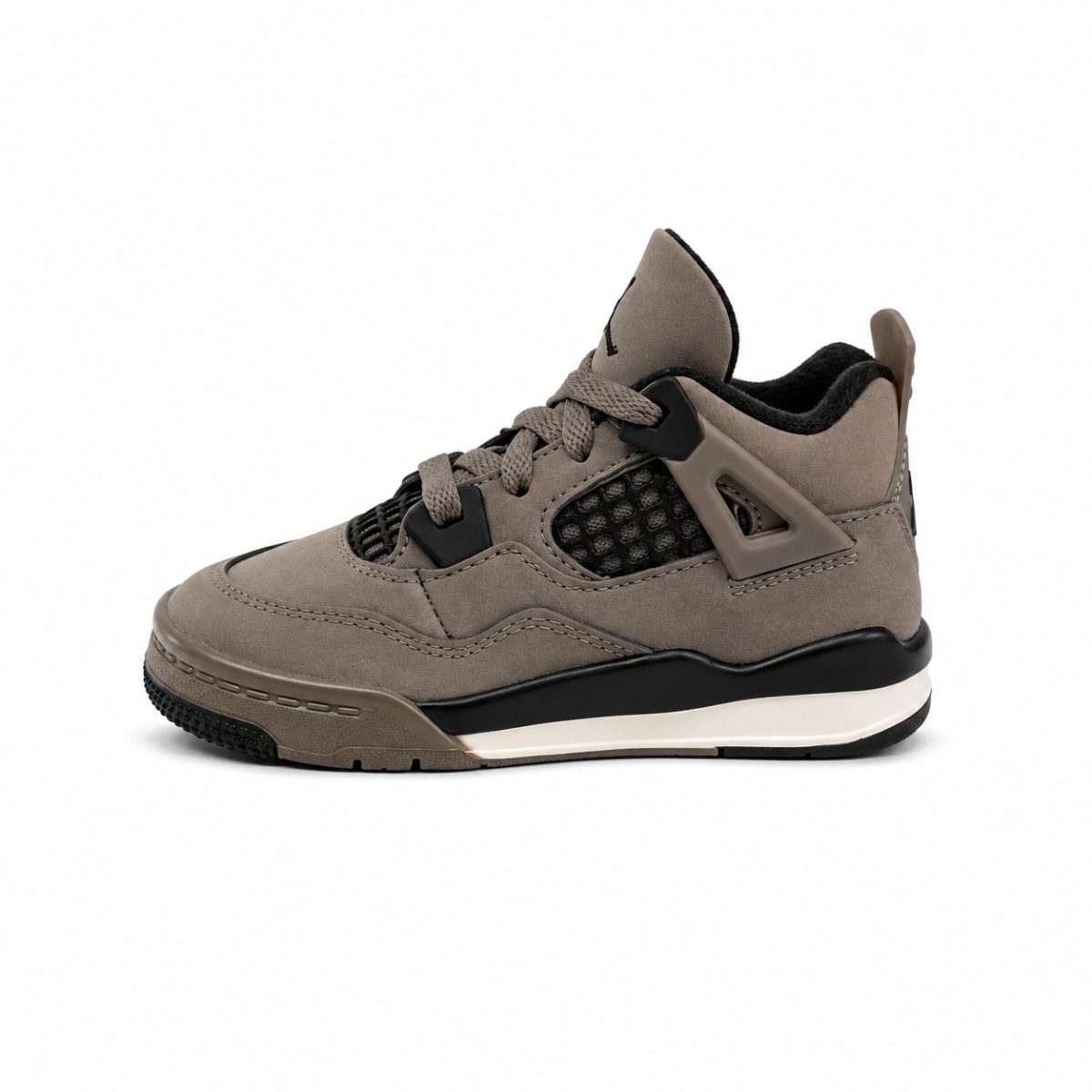 Zapatilla Deportiva Café Piedra Con Detalles En Negro y Blanco - Imagen 5