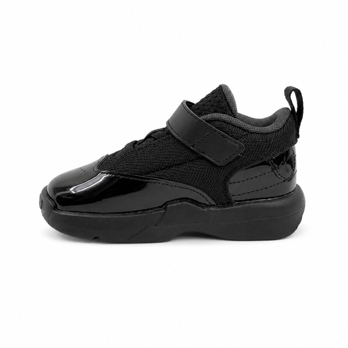 Zapatilla Deportiva Negra De Media Caña Con Velcro - Imagen 5