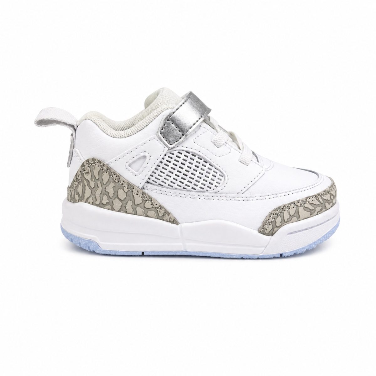 Zapatilla Deportiva Blanca Con Detalles Plateados y Elephant Print De Media Caña - Imagen 3