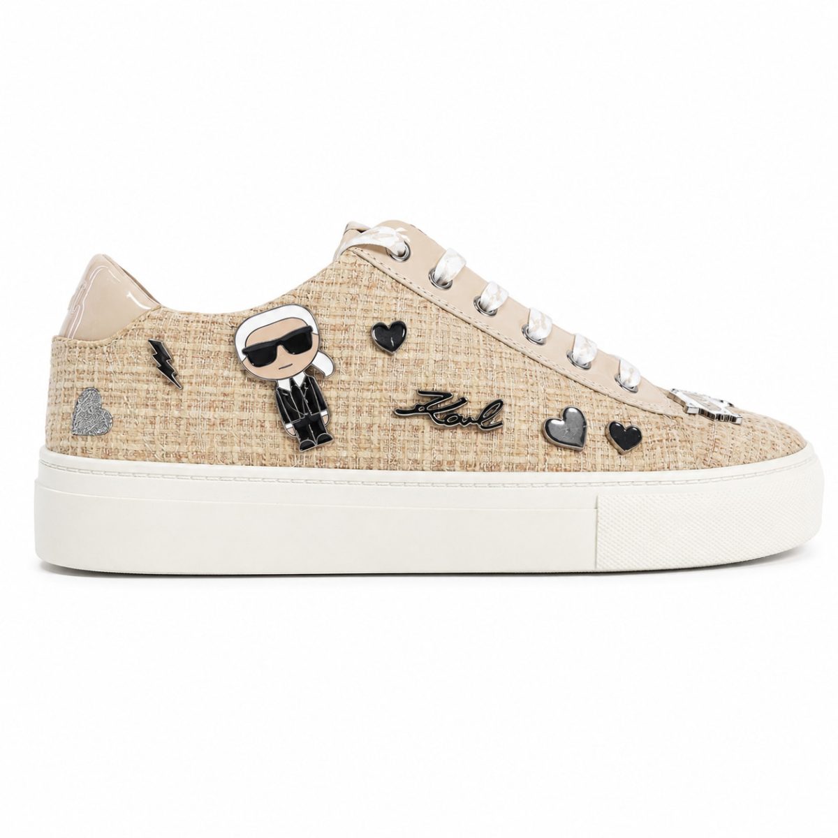 Zapatilla Casual Crema Con Pines Metálicos - Imagen 3
