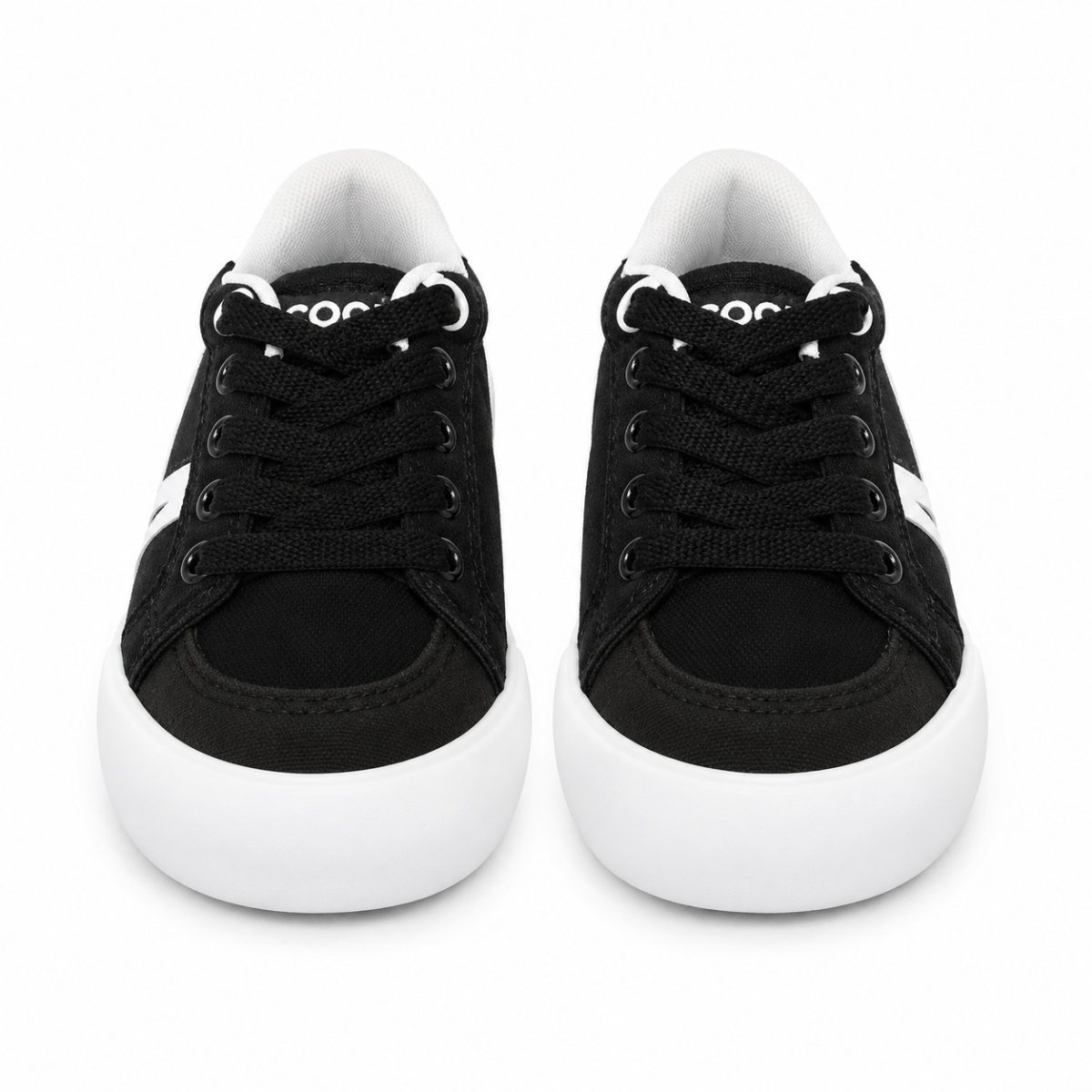 Zapatilla Casual Clásica Negro - Blanco Con Mini Logo Trasero - Imagen 2