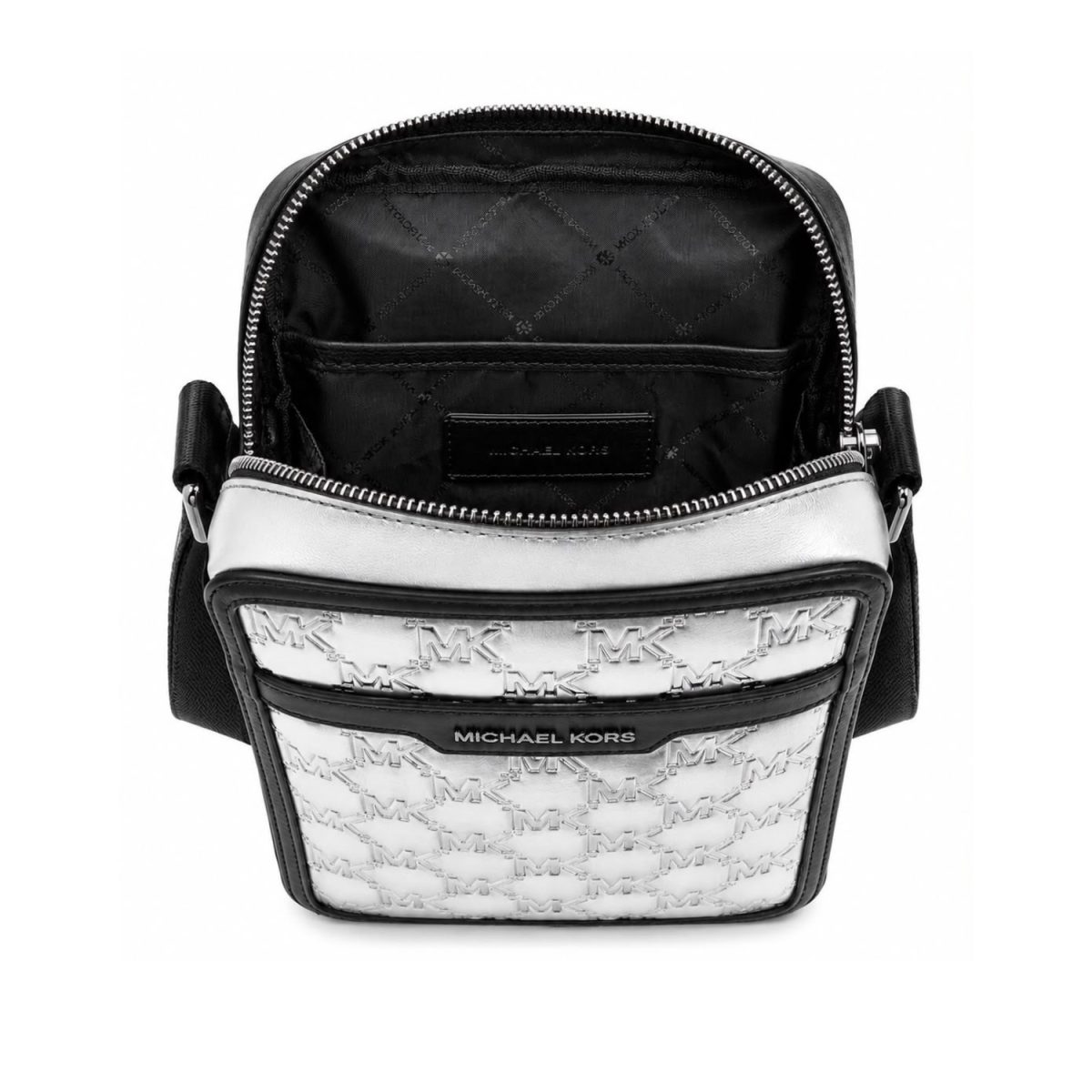 Crossbody Exclusivo Con Lona Recubierta Monograma Plateado - Imagen 2