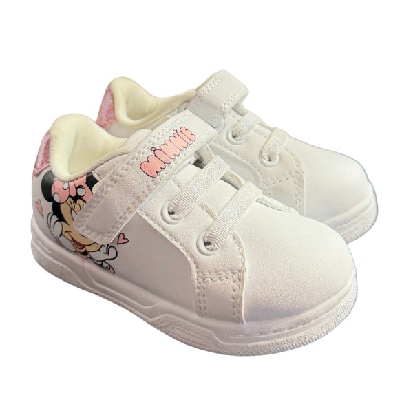 Zapatilla Blanca Personaje Lateral Con Detalles De Brillos Rosados
