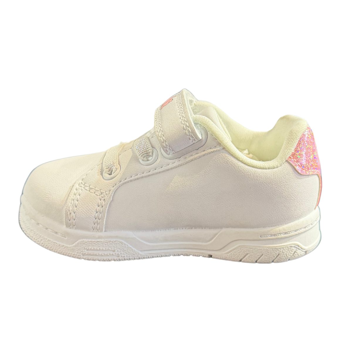 Zapatilla Blanca Personaje Lateral Con Detalles De Brillos Rosados - Imagen 5