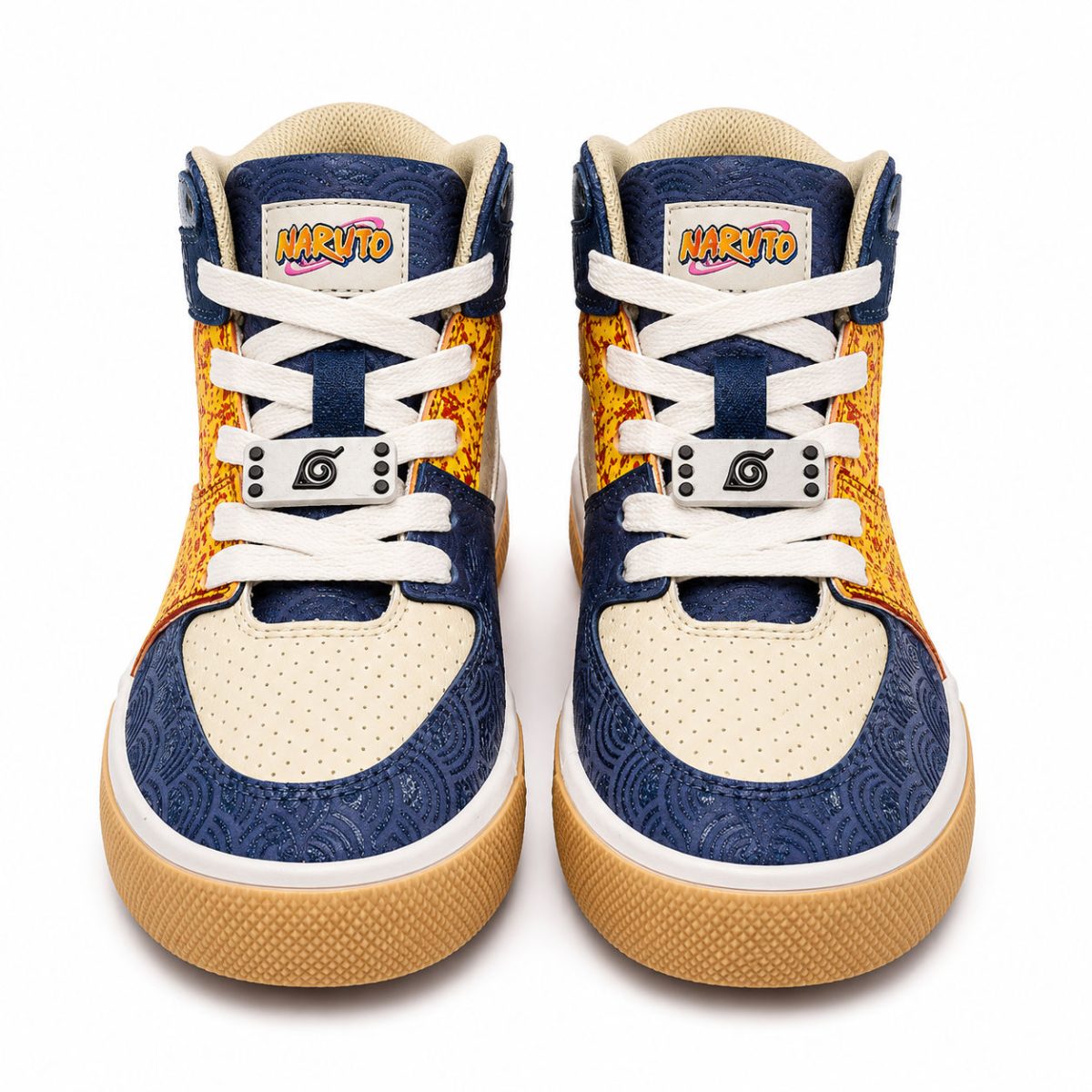 Zapatilla Blanca Animada Con Detalles En Amarillo-Naranjo-Azul De Media Caña - Imagen 2